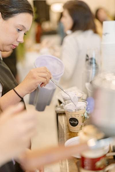 Barista crafting a drink